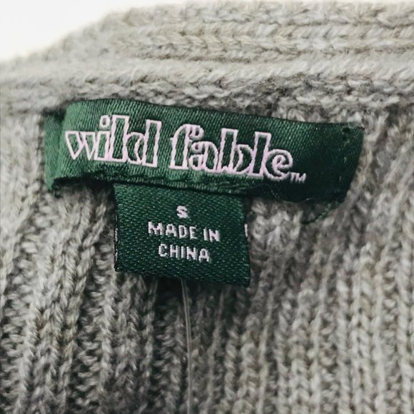 Wild Fable Women's Size Small Cozy Ribbed Knit V-Neck Sweater Pullover Gray New - Picture 4 of 15